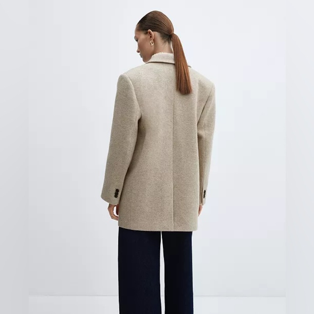 NWT MANGO Oversized 100% Wool Coat - Picture 5 of 11